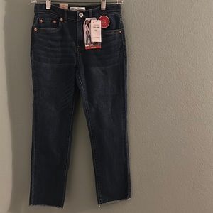 Girls Levi High rise ankle straight (stretch)